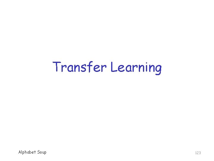 Transfer Learning Alphabet Soup 123 