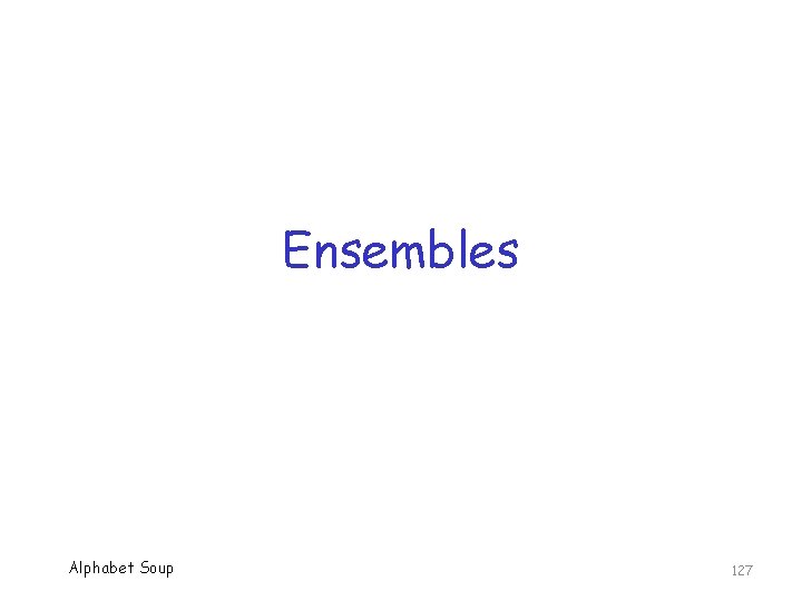 Ensembles Alphabet Soup 127 