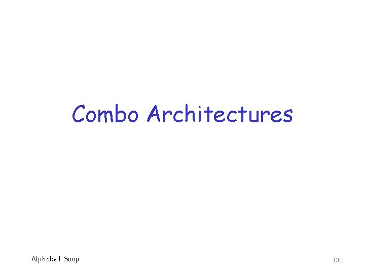 Combo Architectures Alphabet Soup 130 