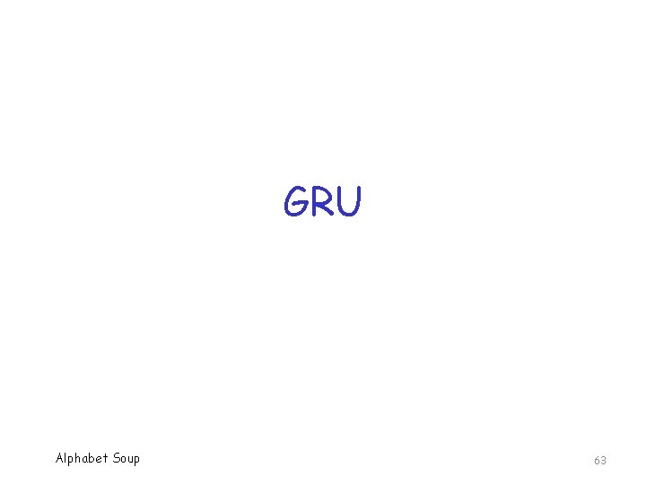 GRU Alphabet Soup 63 
