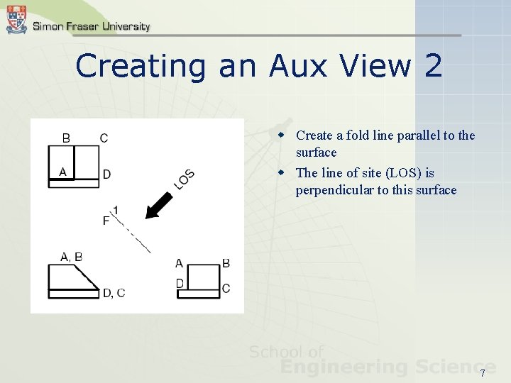 Creating an Aux View 2 w Create a fold line parallel to the surface