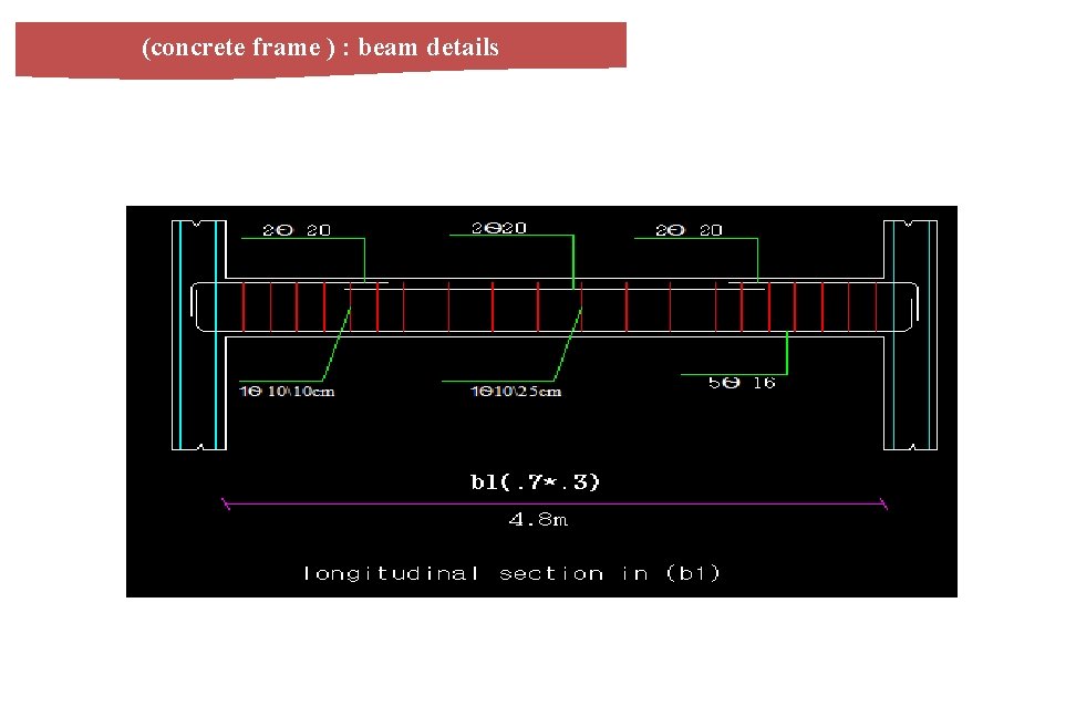 (concrete frame ) : beam details 