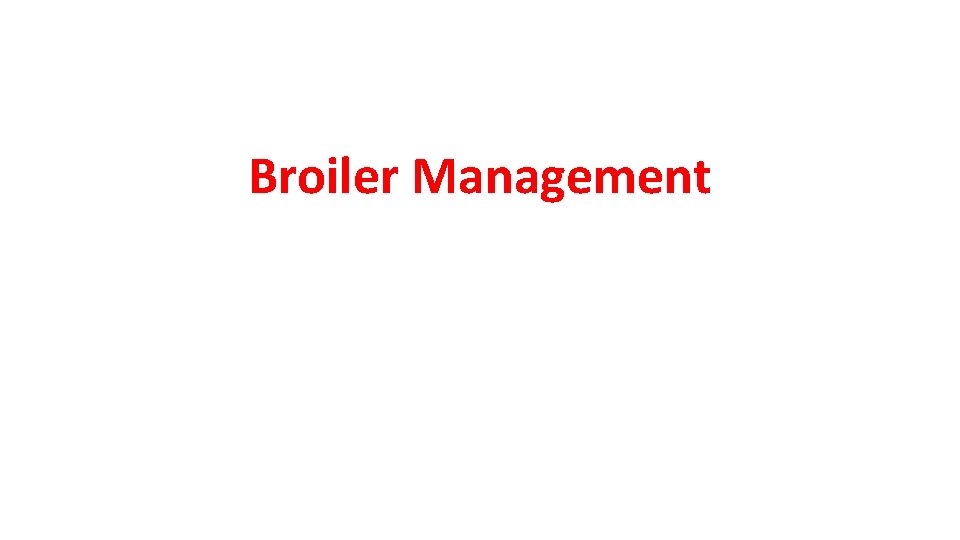 Broiler Management 
