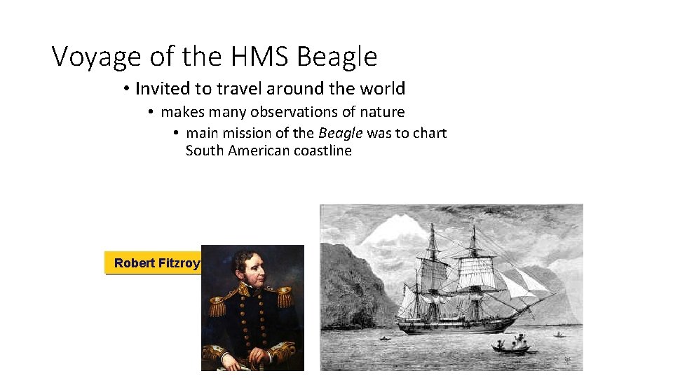 Voyage of the HMS Beagle • Invited to travel around the world • makes
