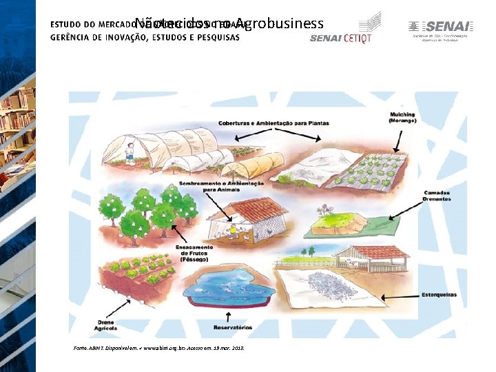 Nãotecidos no Agrobusiness Fonte: ABINT. Disponível em: < www. abint. org. br>. Acesso em:
