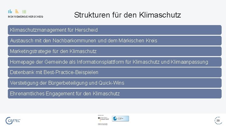 IKSK GEMEINDE HERSCHEID Strukturen für den Klimaschutzmanagement für Herscheid Austausch mit den Nachbarkommunen und