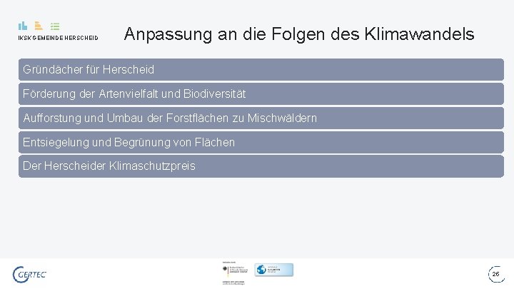 IKSK GEMEINDE HERSCHEID Anpassung an die Folgen des Klimawandels Gründächer für Herscheid Förderung der