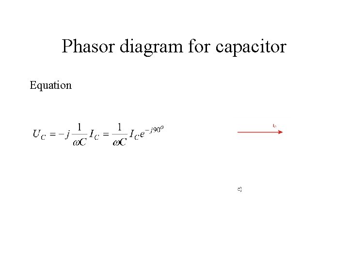 Phasor diagram for capacitor Equation 