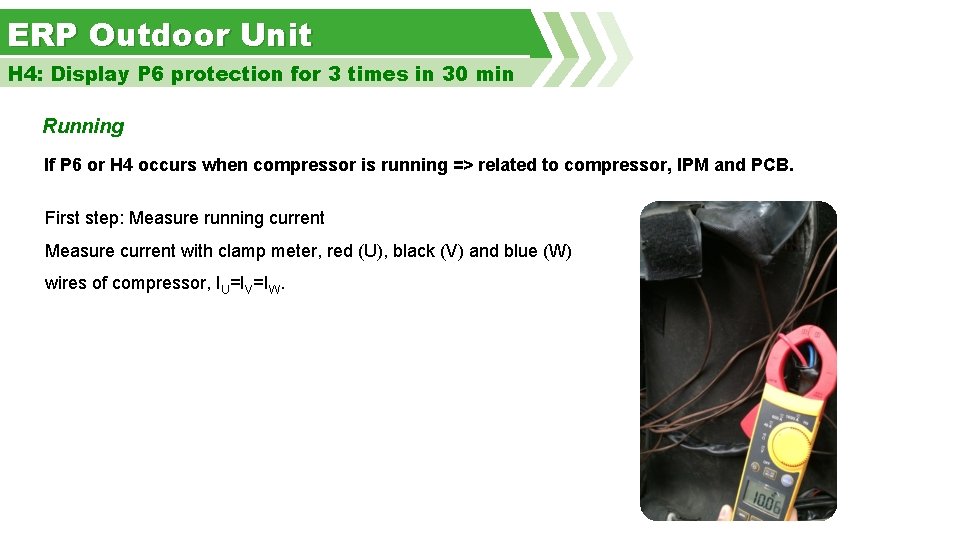 ERP Outdoor Unit H 4: Display P 6 protection for 3 times in 30