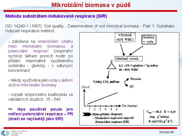 Mikrobiální biomasa v půdě Metoda substrátem indukované respirace (SIR) ISO 14240 -1 (1997): Soil