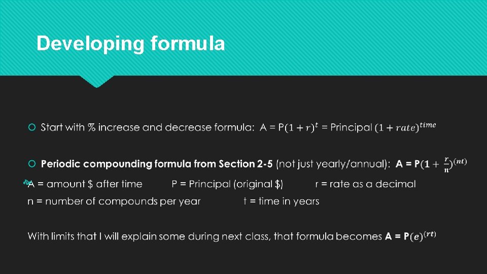 Developing formula 