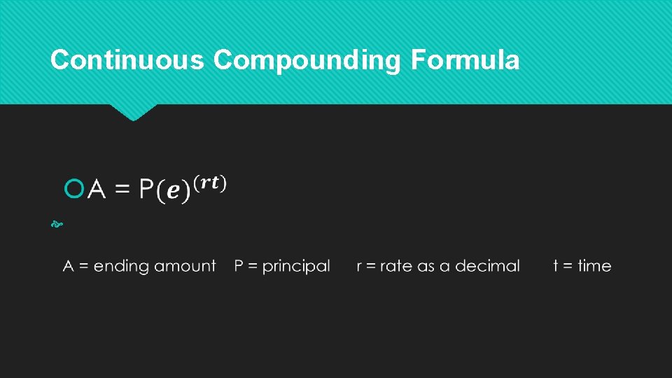 Continuous Compounding Formula 