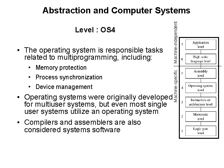  • The operating system is responsible tasks related to multiprogramming, including: • Memory