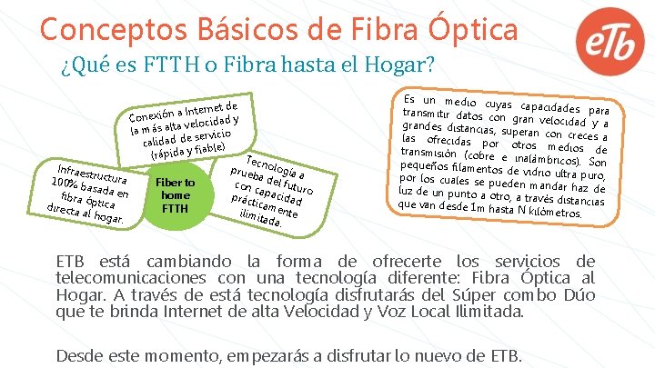 Conceptos Básicos de Fibra Óptica ¿Qué es FTTH o Fibra hasta el Hogar? de