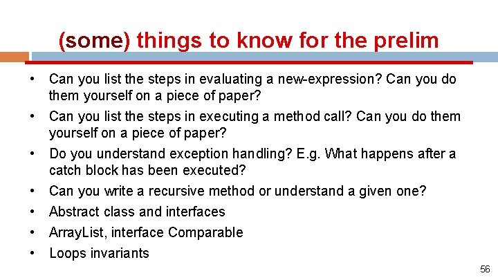 (some) things to know for the prelim • Can you list the steps in