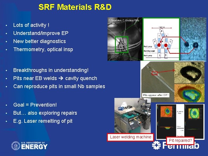 SRF Materials R&D • Lots of activity ! • Understand/improve EP • New better