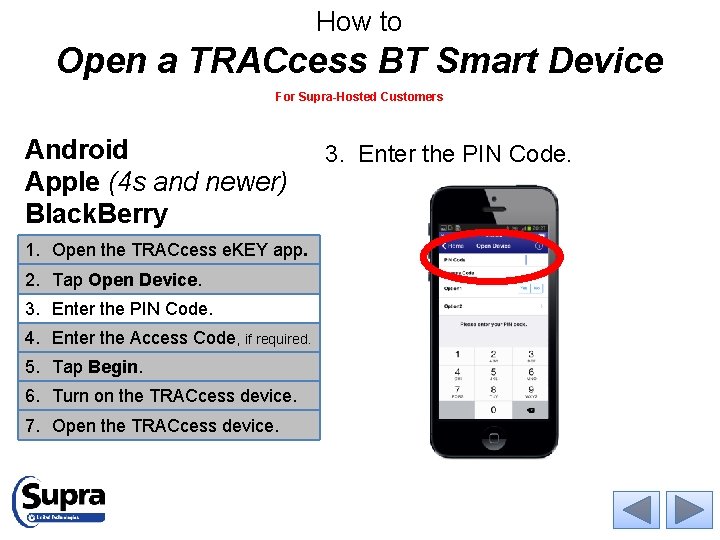 How to Open a TRACcess BT Smart Device For Supra-Hosted Customers Android Apple (4