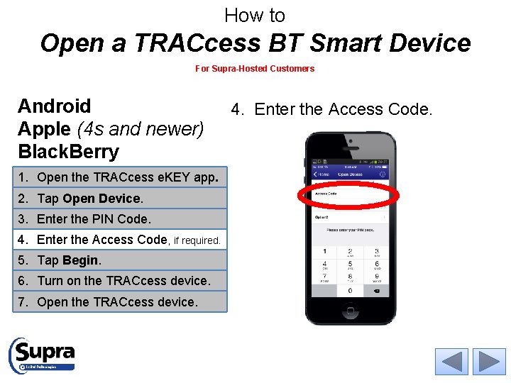 How to Open a TRACcess BT Smart Device For Supra-Hosted Customers Android Apple (4