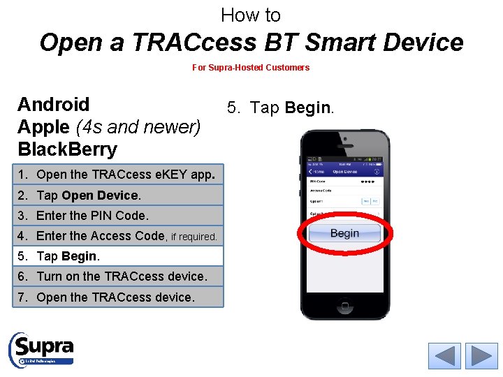 How to Open a TRACcess BT Smart Device For Supra-Hosted Customers Android Apple (4