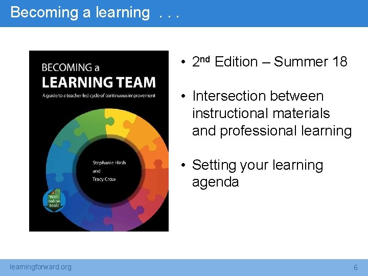 Becoming a learning. . . • 2 nd Edition – Summer 18 • Intersection