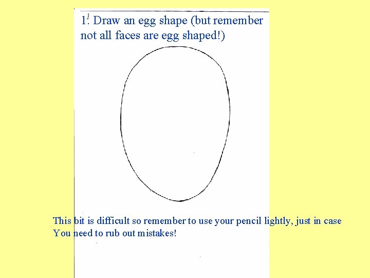 1. Draw an egg shape (but remember not all faces are egg shaped!) This 1. Draw an egg shape (but remember not all faces are egg shaped!) This