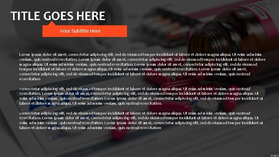TITLE GOES HERE Your Subtitle Here Lorem ipsum dolor sit amet, consectetur adipiscing elit,
