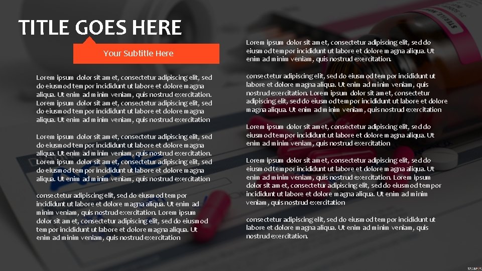 TITLE GOES HERE Your Subtitle Here Lorem ipsum dolor sit amet, consectetur adipiscing elit,
