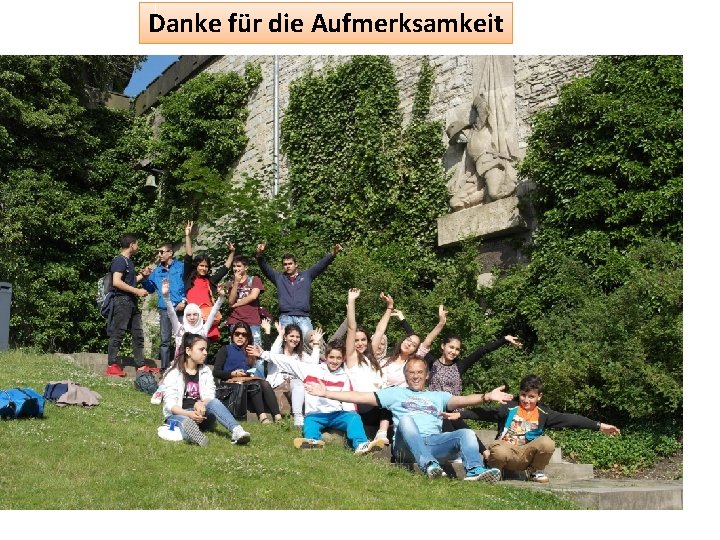 Danke für die Aufmerksamkeit • Eltern (keine Rückmeldung) • Die Lehrerin hat große Schwierigkeiten