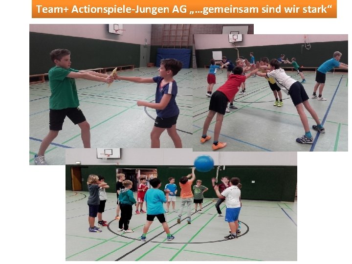 Team+ Actionspiele-Jungen AG „…gemeinsam sind wir stark“ 