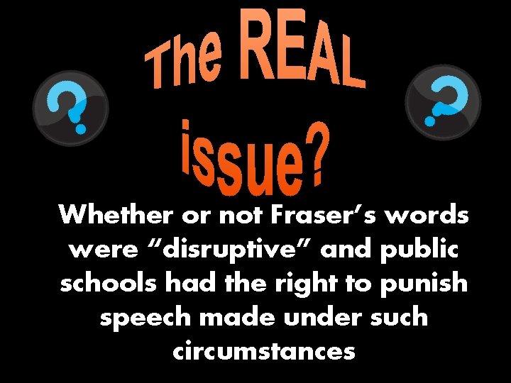 Whether or not Fraser’s words were “disruptive” and public schools had the right to
