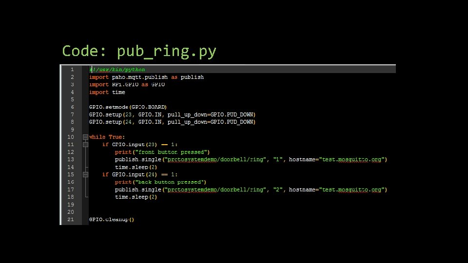Code: pub_ring. py Code: pub_ring. py