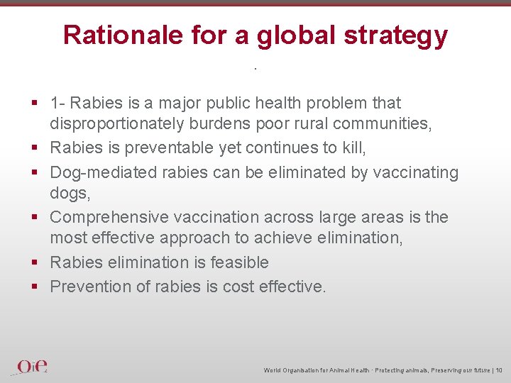 Rationale for a global strategy. § 1 - Rabies is a major public health