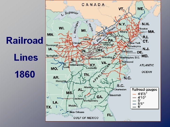 Railroad Lines 1860 