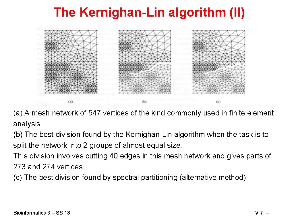 The Kernighan-Lin algorithm (II) (a) A mesh network of 547 vertices of the kind