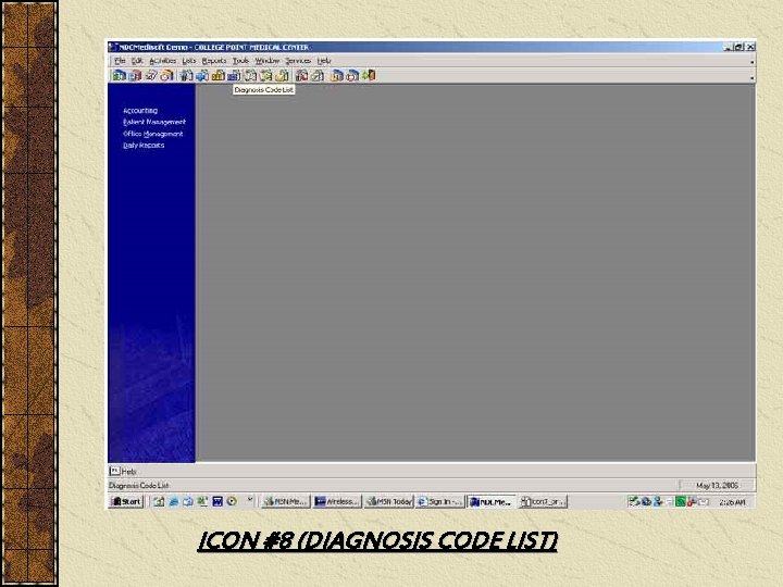 ICON #8 (DIAGNOSIS CODE LIST) 