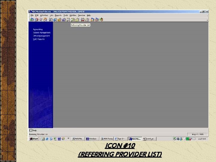 ICON #10 (REFERRING PROVIDER LIST) 