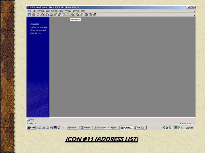 ICON #11 (ADDRESS LIST) 