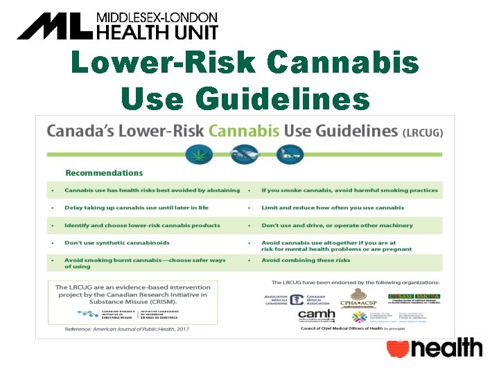 Lower-Risk Cannabis Use Guidelines 