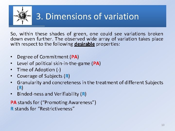 3. Dimensions of variation So, within these shades of green, one could see variations