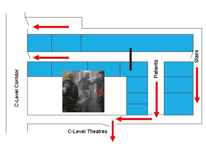 C-Level Theatres Stairs Patients C-Level Corridor 