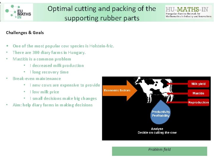 1 Optimal cutting and packing of the supporting rubber parts Challenges & Goals •