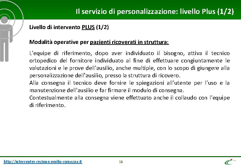 Il servizio di personalizzazione: livello Plus (1/2) Livello di intervento PLUS (1/2) Modalità operative