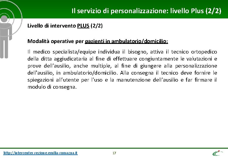 Il servizio di personalizzazione: livello Plus (2/2) Livello di intervento PLUS (2/2) Modalità operative