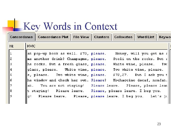 Key Words in Context 23 
