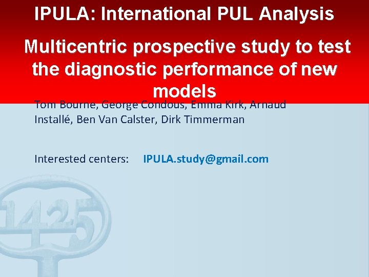 IPULA: International PUL Analysis Multicentric prospective study to test the diagnostic performance of new