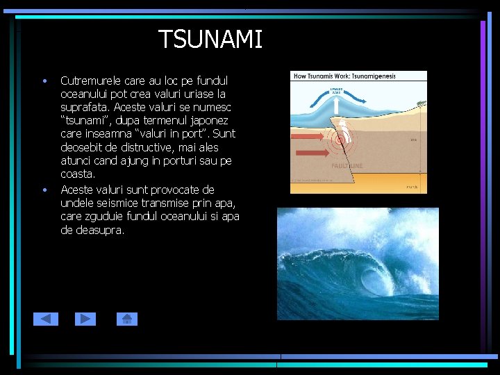 TSUNAMI • • Cutremurele care au loc pe fundul oceanului pot crea valuri uriase