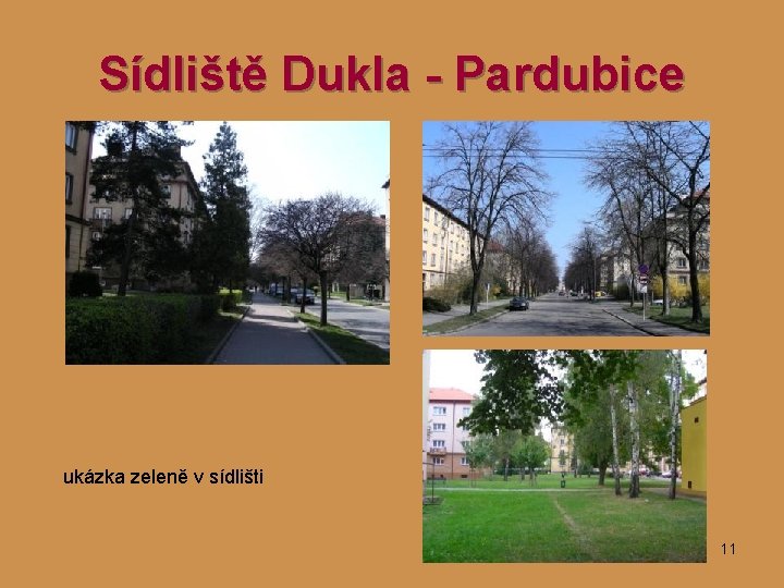 Sídliště Dukla - Pardubice ukázka zeleně v sídlišti 11 