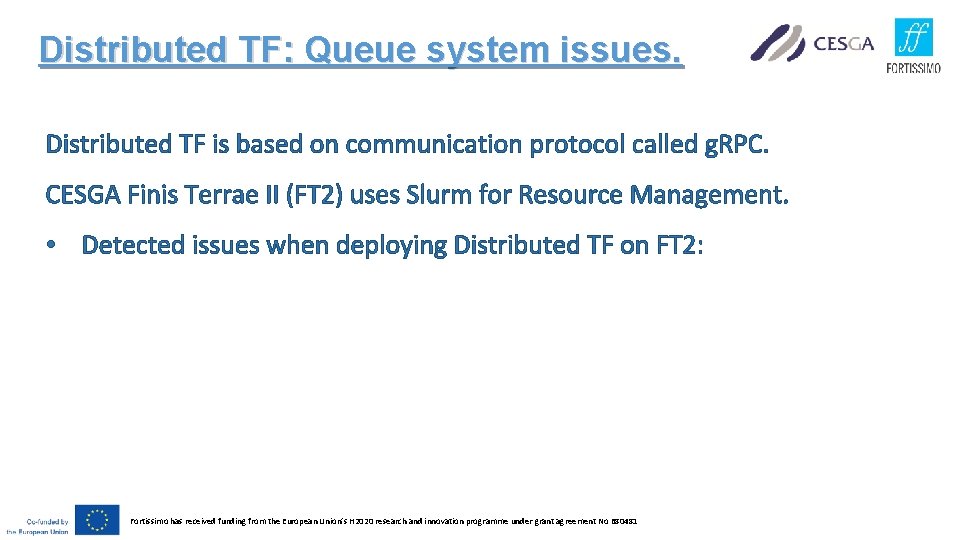 Distributed TF: Queue system issues. Distributed TF is based on communication protocol called g.