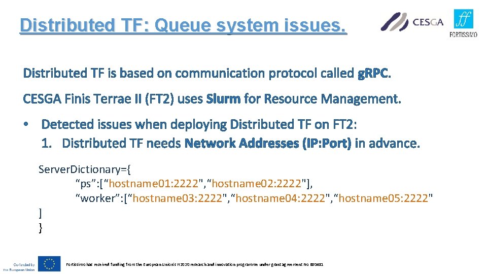 Distributed TF: Queue system issues. Distributed TF is based on communication protocol called g.