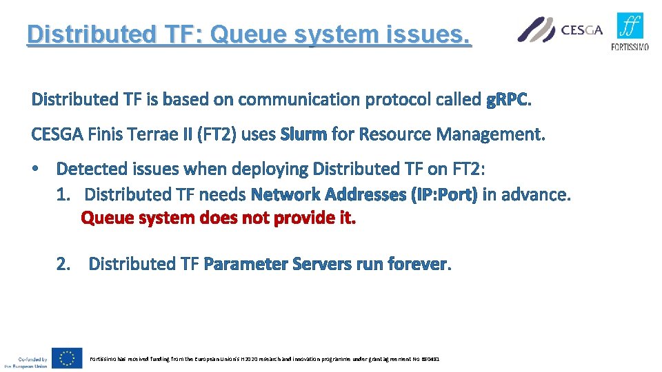 Distributed TF: Queue system issues. Distributed TF is based on communication protocol called g.